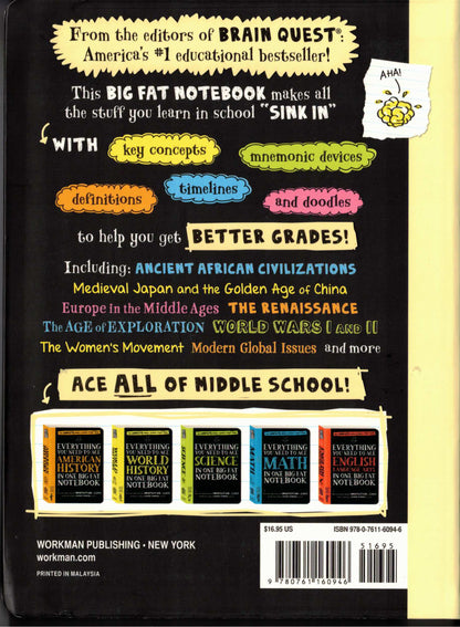 Everything You Need to Ace World History in One Big Fat Notebook, 2nd Edition: The Complete Middle School Study Guide